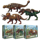 Lot - Puzzles de dinosaures - Tyrannosaurus Rex, Triceratops & Ankylosaurus | Glow