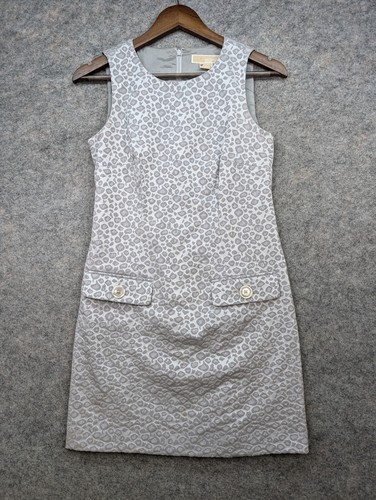 Michael Michael Kors abito donna 2 grigio stampa leopardata mini tubino senza maniche