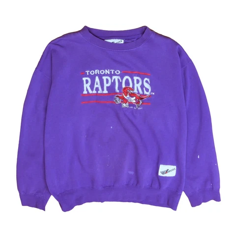Vintage Toronto Raptors Sweatshirt Crewneck Size Large Embroidered 90s NBA Cover