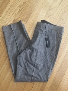 Express Mens 31 x 30 Dress Flat Front Slim Fit Straight grey plaid pants NEW NWT - Picture 1 of 14