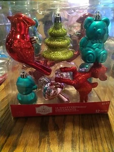 Holiday time 12 Shatterproof Ornaments B1 - Picture 1 of 4