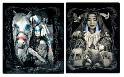 DGA Native American Princess/ Mother Earth Queen Size Blanket Faux Mink