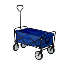 NEW! Blue Heavy Duty Foldable Garden Trolley Cart Wagon Truck Wheelbarrow