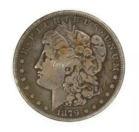 1879 S MORGAN SILVER DOLLAR $1 REVERSE OF 78 - F FINE (6719) Cover