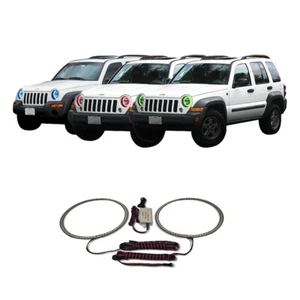 RGB Multi Color CHS Headlight Halo kit for Jeep Liberty 02-07 - Picture 1 of 11