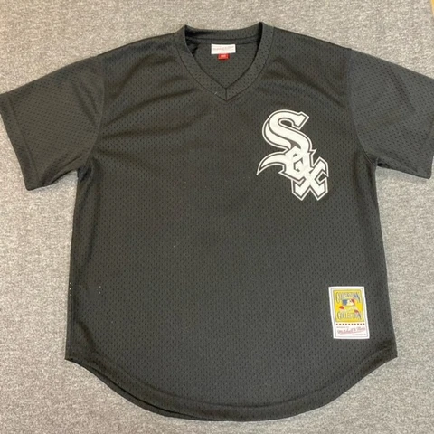 Mitchell & Ness Chicago White Sox Shirt Bo Jackson 1993 Black Mens Size 44 Large Cover