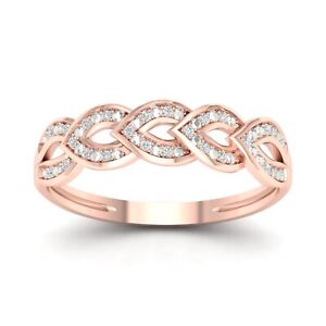 10k Rose Gold 0.05Ct Diamond Engagement Ring for Womens Size 9