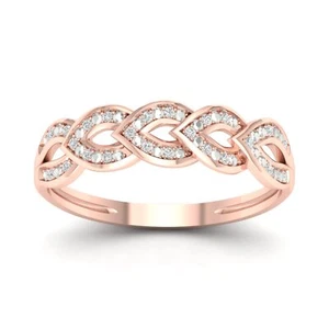 10k Rose Gold 0.05Ct Diamond Engagement Ring for Womens Size 9 - Picture 1 of 4