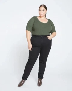Universal Standard Sz 14 L Joni High Rise Curve Slim Leg Black Jeans NEW w/Tag - Picture 1 of 3