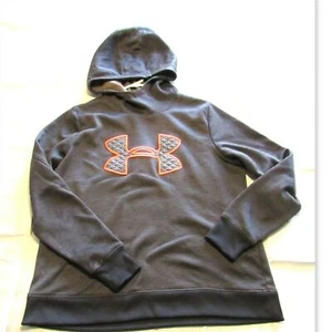 Unisex Hooded Sweatshirt Youth Sz large Big Logo Black Armour Cold Gear Hoodie - Picture 1 of 6