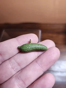 Antique 1893 World's Fair Expo Chicago Heinz Keystone Advertising Pickle Charm - Picture 1 of 3