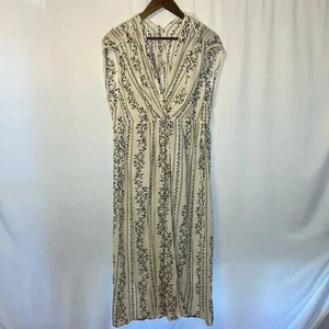 H&M Women's Lifestyle Cotton Dress Cream and Black Floral Print 1236862-002 - Picture 1 of 3