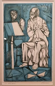 Irving Amen: Stampa su blocchi di legno firmati a colori musicisti "barocchi", incorniciata 16x22 - Foto 1 di 13