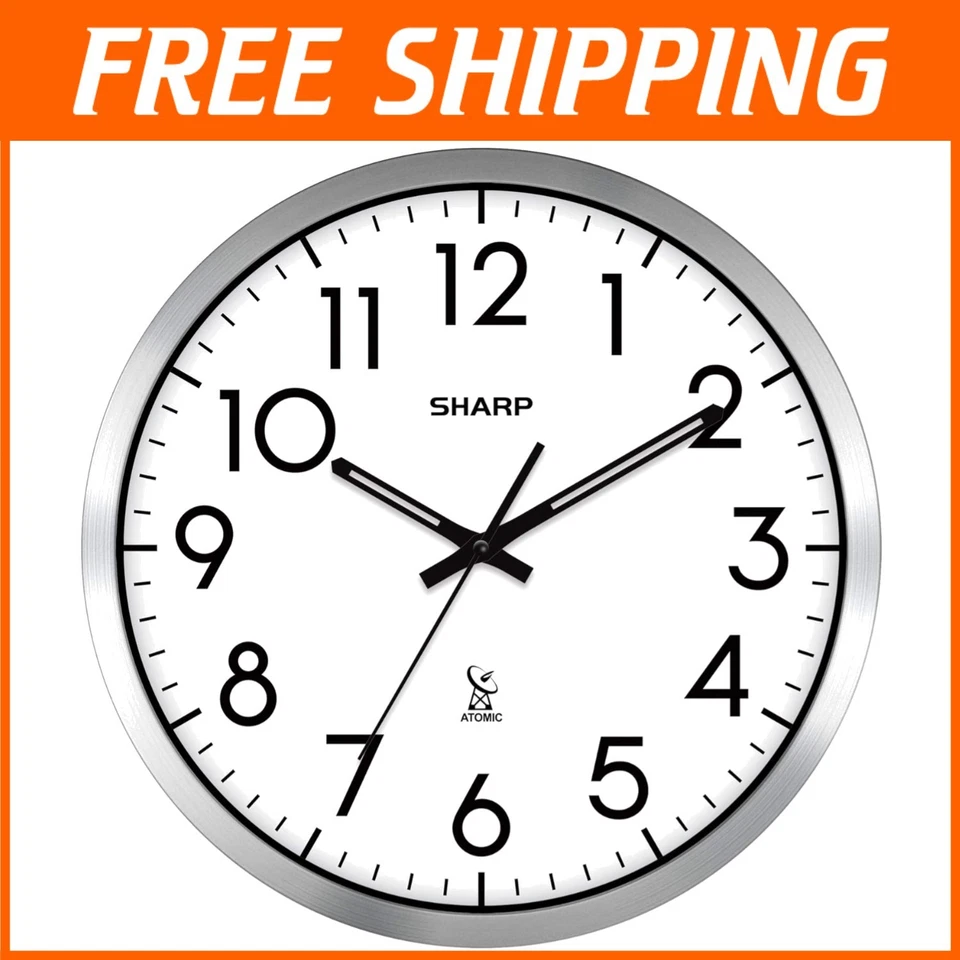 Modern Atomic Analog Clock - Easy to Read - Battery Operated - Image 1 of 4