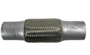 QWORK Exhaust Flex Pipe 1 Pack 2.25" x 6" x 10" Long Stainless Steel Heavy Duty - Picture 1 of 2