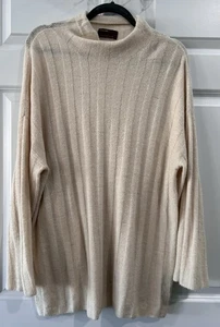 Kerisma Funnel Neck Angora Blend Tunic Sweater Ribbed Oversized Size O/S Cottage - Picture 1 of 9