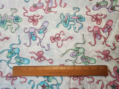 Daisy Kingdom Ballet Slippers Allover Fabric 2.5 Yards Springs #4341 - Image 1 of 3