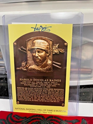 Harold Baines Signed Autographed Baseball HOF Plaque Postcard JSA WPP COA - Image 1 of 4