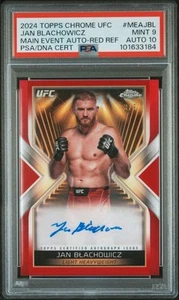 2024 Topps Chrome UFC Main Event Jan Blachowicz Red 3/5 Mint PSA 9 Auto 10 Rare - Picture 1 of 5