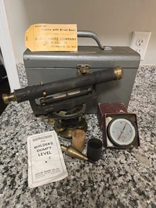 Vintage David White Transit Surveying Scope, Compass, Craftsman Case - Picture 1 of 8