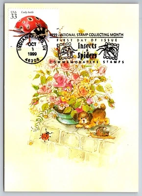 #3351c Insects & Spiders Lady Beetle FDC Maxi Card - Image 1 of 2