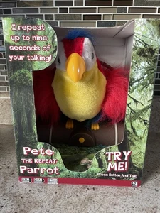 Gemmy Pete The Repeat Parrot Bird 2004 Talking Toy With Perch Stand New In Box - Picture 1 of 5