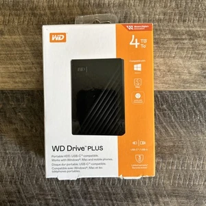 WD Drive PLUS 4TB PORTABLE HDD USB-C Compatible - Picture 1 of 5