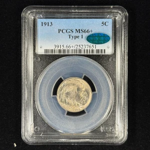 1913 5C MS66+ PCGS Type 1 Buffalo Nickel - CAC Approved - Great Eye Appeal PQ - Picture 1 of 4