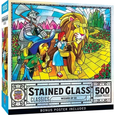 MasterPieces jigsaw puzzle;  Wizard of Oz;  stained glass series;  500 pcs - Image 1 of 3