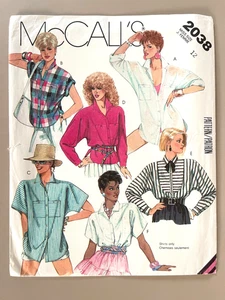 1980's McCall's Misses' Shirt Pattern 2038 Size 12 UNCUT - Picture 1 of 2