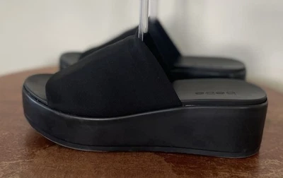 Sandalias Bebe Talla 8 De Colección Y2K Negras Gruesas Plataforma Slinky Tela Elástica Top Foto 1 de 4