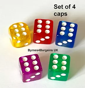 Tyre Dice Valve Dust Caps Bike Motorcycle Plastic X 4 UK Seller FITS ALL CARS - Picture 1 of 10