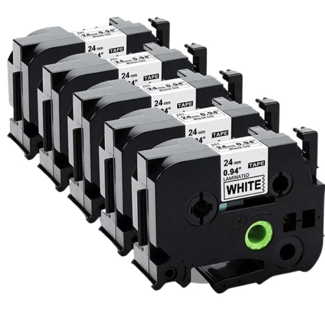 Label Kingdom AZE-251-5Label Tape - Black (5 Pack)