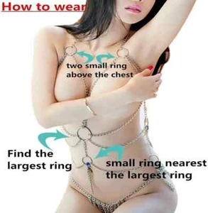 Women's Lingerie Chain Set Cross Enticing Tassel Body Link Harness Metal... - Picture 1 of 8
