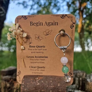 Motivational Crystal Keyring Gift – New job new school new chapter luck new home - Picture 1 of 5