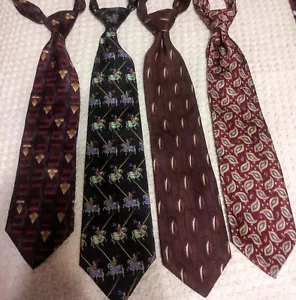 SET OF FOUR 100% SILK left to right: Alfani, Museum ofArt, Bill Blass, VanHousen - Picture 1 of 1