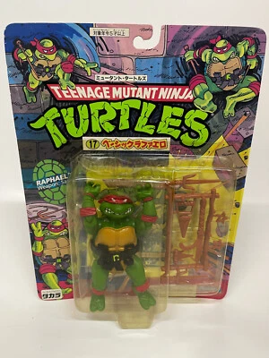 Japón 1988 Takara Vintage TMNT Teenage Mutant Ninja Turtles 10 Back Raphael MOSC Foto 1 de 4