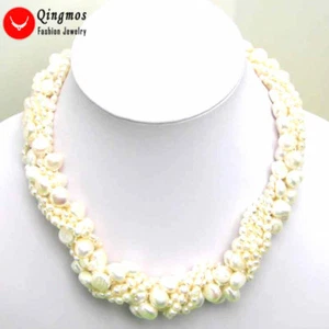 4-6mm Baroque Natural White Pearl Necklace for Women 40" 3X Combinatio​n 18" Set - Picture 1 of 62