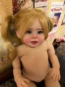 28inch Reborn Baby Doll Hand-Rooted Hair Painted Toddler Girl Huge Kit DIY Toy - Picture 1 of 6