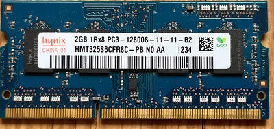 Hynix 2GB PC3-12800S DDR3 1600MHz non-ECC Unbuffered 204pin HMT325S6CFR8C-PB - Image 1 of 2