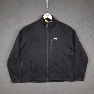 ORVIS Jacket Mens XL Black R65 Sweater Knit Fleece Full Zip Pockets Polyester - Picture 1 of 10