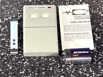 Multi-Code 3082 40.685 MHz 2-Button Visor Gate Garage Remote MultiCode 308201 - Image 1 of 2