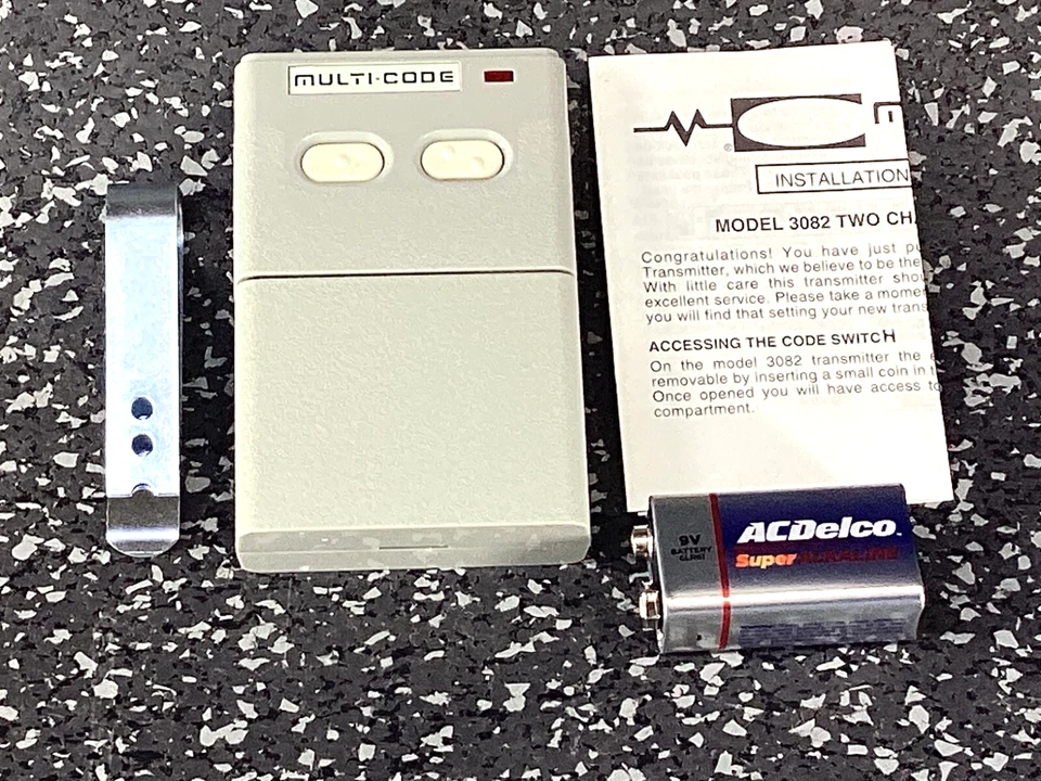 Multi-Code 3082 40.685 MHz 2-Button Visor Gate Garage Remote MultiCode 308201 - Image 1 of 2