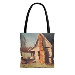 Unique AOP Tote Bag | Eye-Catching Design Old House Art Print Cottagecore - Bild 1 von 61