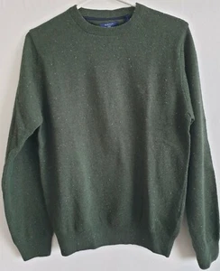 Mens Jumper Gant Wool Green Yellow-Dot Pullover Size S - Picture 1 of 4