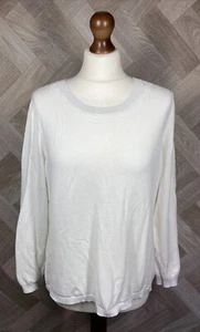 Pullover suave CREMA of Denmark Agata marfil/plateado talla L escote de encaje floral - Imagen 1 de 12