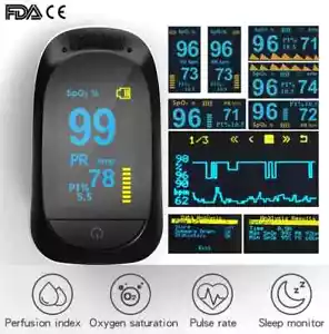 OLED Finger Pulse Oximeter Heart Rate Spo2 Monitor Blood Oxygen Meter Sensor - Picture 1 of 12