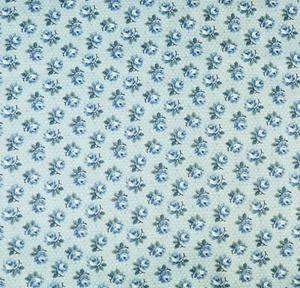 3 Yards Cranstonvilliage Blue Floral 100% Cotton Fabric 45" x 108" - Picture 1 of 3