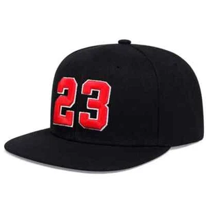 NBA Michael Jordan #23 bestickte Druckknopflasche Mütze. Breite flache Felge. Brandneu. - Bild 1 von 4