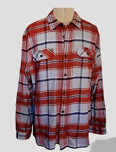 Patagonia Organic Cotton Plaid Soft Flannel Button Up Shirt Men XL Pumpkin - Picture 1 of 18